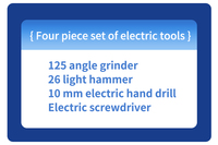 Perceuse électrique sans fil 4 en 1 avec batterie au lithium, perceuse sans balais, ensemble d'outils multifonctionnels Bayley, coffret rigide OEM