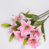 Fleur artificielle de lys à longue tige - Style moderne, plastique écologique, décoration d'intérieur durable pour Noël et le Nouvel An