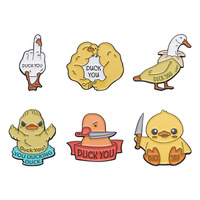Nouveau dessin animé mignon fitness canard jaune avec couteau style mode vêtements bijoux badge émail épinglette