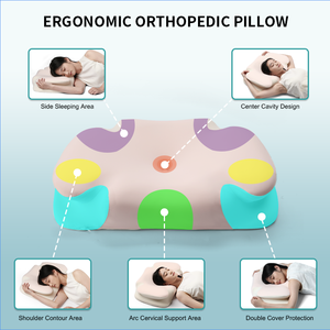 Bantal tengkuk penghilang nyeri leher, bantal busa memori ergonomis dengan wadah pendingin, bantal Tidur samping penopang ortopedi - Product Image 5