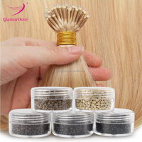 Anneaux en cuivre nano personnalisés GlamorDove pour extensions de cheveux, sans silicone, micro-perles nano, accessoires pour salon de coiffure