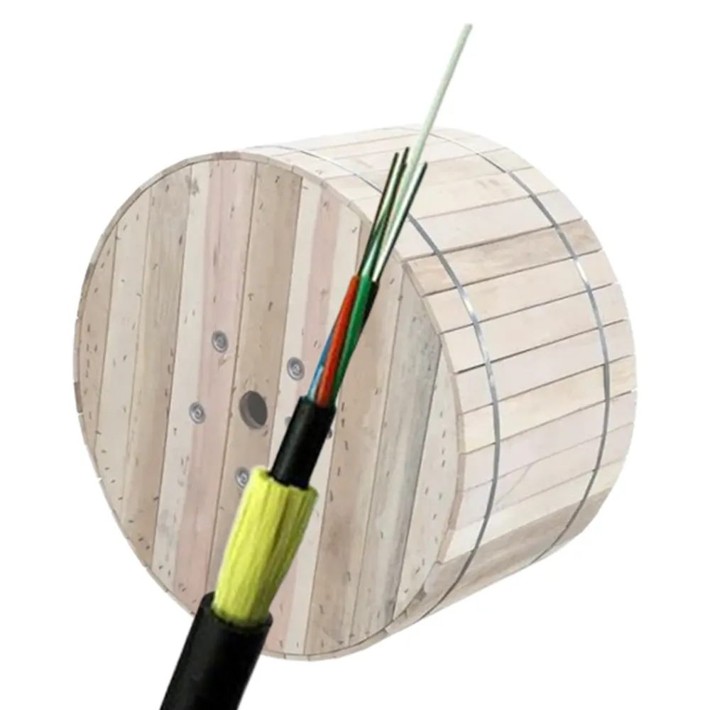 Asu/adss câble à fibre optique à double gaine avec 96 288 fibres 12 hilos fils multiples simples adss 4 24 144 hilos