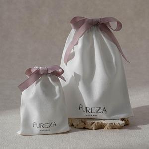 Custom <b>Gold</b> Logo Printed Suede Drawstring Packaging <b>Bag</b> Soft Suede Pouch for Shoe Cloth Hat - Product Image 6