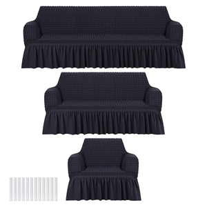 Housse de canapé extensible élastique à volants pour 3 places, sur mesure, vente en gros - Product Image 1