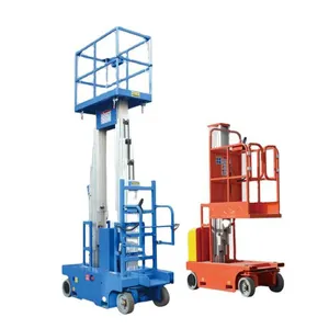 Single Person Hydraulic Lifts Push Around Single Mast Aluminum Alloy Vertical 6/8/12/14m Platform Lift