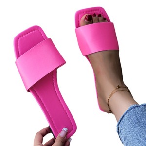 ashion Square Head Plus Size Flat Slippers Women 2024 New Summer-word Casual Wear Beach Cool Wholesale231 231 - Product Image 5