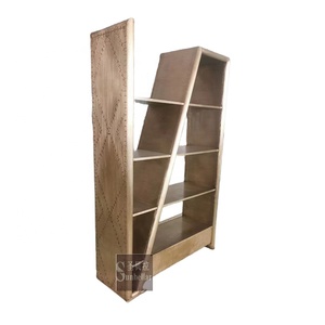 Étagère à livres en acier et métal en <span class=keywords><strong>laiton</strong></span> antique présentoir de sol domestique étagère de livre de bureau à domicile meubles industriels de loft - Product Image 4
