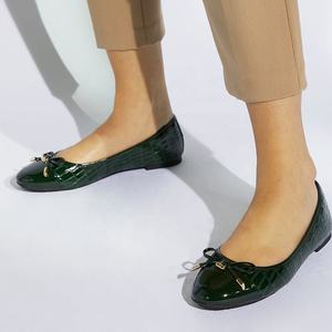 Confortable anti-dérapant été ballerines en cuir véritable casquette orteils chaussures de Ballet noir blanc Plaid Tweed grande taille sans lacet - Product Image 4