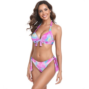 Custom Sexy Two-Piece Leopard Print Swimsuit Quick Dry Plus Size Bra Dress Fashionable Women's <b>Bikinis</b> Beachwear Manufacturing - Product Image 6