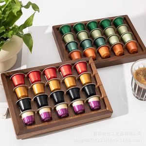 Wooden Coffee Capsule Storage Box 4 Layers <b>Desktop</b> Display Rack For Coffee Pods - Product Image 3