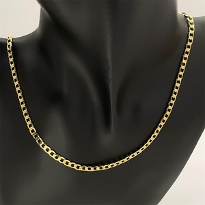 Atacado: Colar de Corrente Elo Cubano Plano Banhado a Ouro 24K em Latão para Homens e Mulheres – Joias da Moda por Atacado - Product Image 4