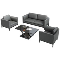 Canapé de salon en cuir et de bureau, Design moderne moderne, noir, ensemble Simple