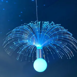 Nicro Lampu Dekorasi Natal Halaman Pesta Led Tahan Air Festival Luar Ruangan Elf Serat Optik Ubur-ubur Bentuk Tali Cahaya