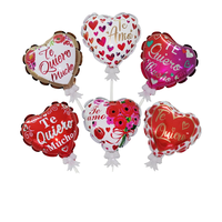 6 pouces amour coeur feuille d'aluminium ballon gonflage automatique mariage fête d'anniversaire décoration hélium fête des mères