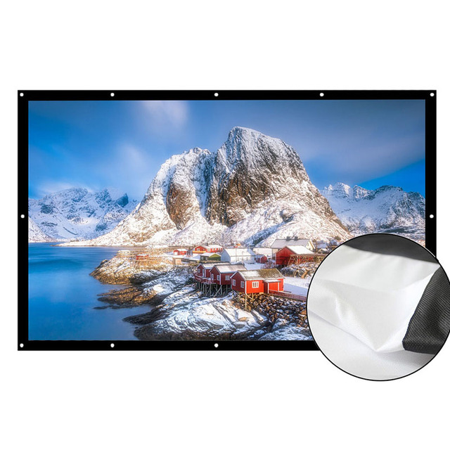 16:9 High-Density Portable Projector Screen 180 200 250 300 Inch HD 1080P 4K Projection Screen Canvas Anti-crease Foldable