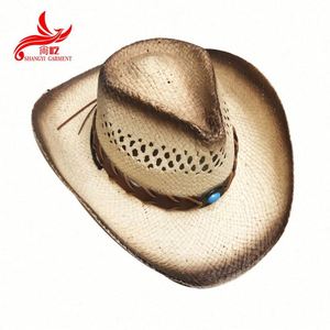 Custom Eco-friendly Adult Man's Hard Paper <b>Straw</b> Cowboy <b>Hats</b> for Outdoor & Travel Use - Product Image 2