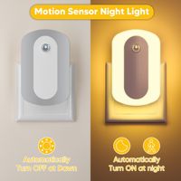 Lumière à détecteur de mouvement LED à brancher, veilleuse à 3 niveaux de luminosité, blanc chaud, lampe murale automatique pour chambre à coucher, couloir