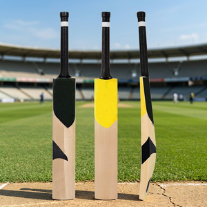 Bate de Cricket de Madera con Diseño Negro y Amarillo, Resistente para Partidos y Entrenamientos - Product Image 2