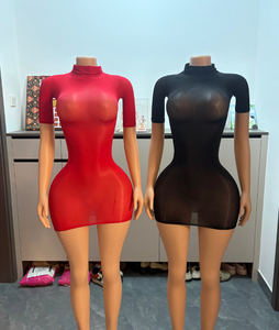 G03110C 2026 Primavera/Estate Novità: Abito <span class=keywords><strong>Corto</strong></span> in Rete a Maniche Corte per <span class=keywords><strong>Donna</strong></span> - Product Image 4