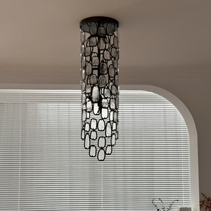 Luxury Designer Staircase Chandelier H100cm Gold Long Shape Single Head Mounted Pendant <b>Light</b> for Villa Duplex - Product Image 4