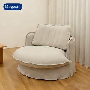 Sillón de Ocio de Tela de Lino de Estilo Nórdico Moderno para Hotel, Villa, Apartamento, Sala de Estar, Entrada, Tapicería de Piso - Product Image 5