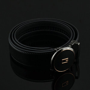 Cinturón automático <span class=keywords><strong>ajustable</strong></span> de negocios e informal Cinturón genuino de cuero negro para hombres - Product Image 5