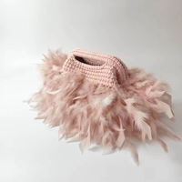 Pochette de soirée en tissu polyester fait main Yiwu Yingzi avec fermeture à clip, douce pour un design plumeux et un look luxueux