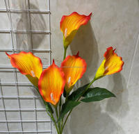 Bouquet de 5 fleurs de lys artificielles en gros pour la décoration de la maison et de mariage
