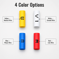 Selongsong Kabel Penanda Panas Susut Merek QSX, Berkode Warna untuk Identifikasi Kabel, Warna Putih Kuning Biru Merah, dengan Huruf/Angka Tercetak