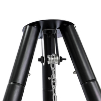 Barbecue au charbon de bois suspendu en acier inoxydable réglable et détachable de luxe moderne pour l'extérieur, chariot de barbecue, trépied à bois