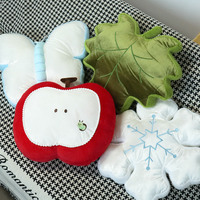 Nouvel Oreiller Lavé en Coton PP Grand Format, Formes Spéciales Naturelles (Feuille d'Érable, Flocon de Neige, Papillon, Pomme), Effet Nacré, en Peluche Courte, ODM 2026