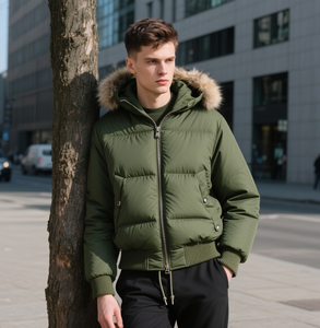 Blouson d'hiver en duvet Chiliwack à capuche avec décoration en fourrure de coyote pour homme Palm Moose personnalisé - Product Image 2