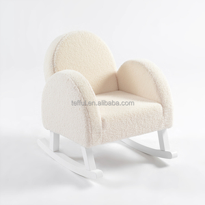 Silla de mimbre tamaño infantil para habitación infantil, silla mecedora de madera Teddy para niños - Product Image 1
