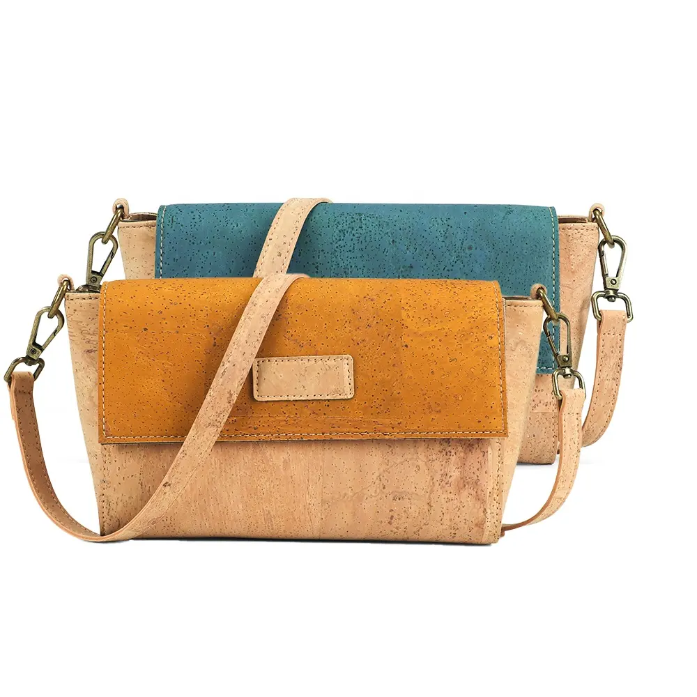 Wholesale High Quality Eco Friendly Vegan Organic Natural Cork Handbags Color Cork Shoulder Bags Cork Casual Tote