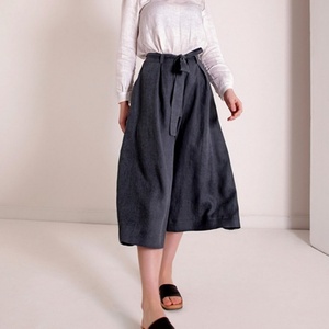 Pantalones Casuales de Lino para Mujer, Holgados, de Pierna Ancha, con Nudo Ajustable, para Trabajo o Uso Diario - Product Image 5