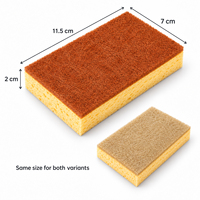 Éponge de nettoyage en sisal et fibre de coco avec couche exfoliante en fibres et éponge absorbante en cellulose, outil de nettoyage pour la vaisselle de cuisine