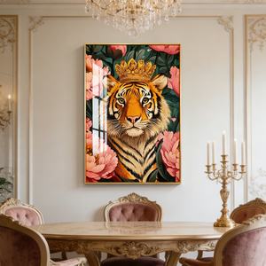 Peinture murale moderne LED en porcelaine cristalline, motif animalier de luxe (tigre, cheval), pour décoration de salon, commande en gros - Product Image 4