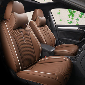 Fundas de Asiento de Coche de Cuero Deportivo de Moda, Juego Completo de Accesorios Interiores Universales para Fundas de Asiento de Coche Vw Jetta - Product Image 5