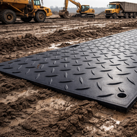 Tapis de protection du sol en HDPE de 20 mm pour terrain boueux, installation rapide pour accès temporaire des véhicules