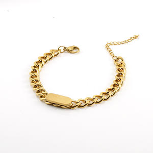 Conjunto <span class=keywords><strong>de</strong></span> Joyería <span class=keywords><strong>de</strong></span> Acero Inoxidable Chapado en Oro <span class=keywords><strong>de</strong></span> 18k, Estilo Cubano, Popular al por Mayor, Personalizable, para <span class=keywords><strong>Mujer</strong></span>, con Aretes, Anillo, Collar y Pulsera - Product Image 4