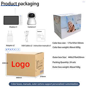 2024 thiết kế mới abm570 5 inch màn hình bé máy ảnh 720P với Pan-Tilt tầm nhìn ban đêm sản phẩm chăm sóc em bé thông minh bé màn hình - Product Image 6