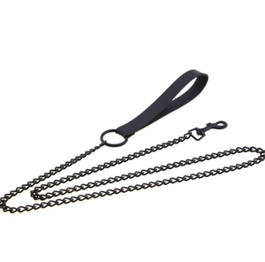 Di alta Qualità Tutto Nero In Pelle di Metallo Catena Del Cane Al Guinzaglio - Product Image 3