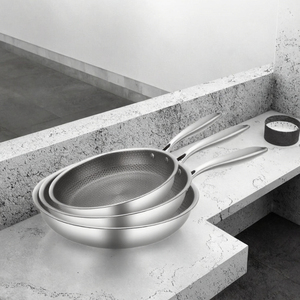 26/28/30cm Modern Stainless Steel Honeycomb Non-Stick <strong>Frying</strong> <strong>Pan</strong> 1-2L Capacity Gas <strong>Induction</strong> Compatible Sustainable Design Metal - Product Image 3
