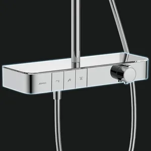 JOMOO Kontrol Tombol Push Thermostatic Shower Set 3 Funtion Keran Shower Dinding Shower Mixer dengan Sistem Rak