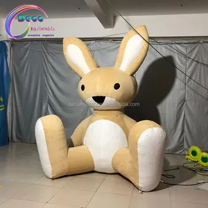 Custom cute inflatable cartoon rabbit character fur rabbit animal model