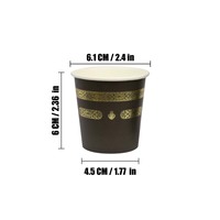 Mini-gobelet en papier noir doré 110 ml (4 oz) pour l'eau de Zamzam de la Kaaba, idéal pour l'Omra, le Hajj et les cérémonies religieuses – Vaisselle