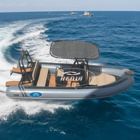 Haide 17 Fuß Geschweißtes Aluminiumboot RHIB 520cm Aluminium-Schlauchboot Preis und Starres Aufblasbares Ruderboot Mit Motor
