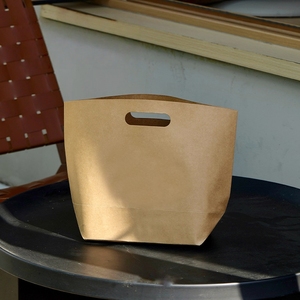 Bolsa de Compras de Papel Kraft Ecológica Personalizada con Asas Troqueladas para Empacar Pan, Pasteles, Postres y Sushi para Llevar - Product Image 3