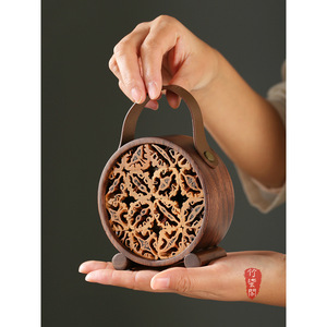 Bamboo Walnut Bluetooth Speaker Clock Portable With Rechargeable Battery For Home Living Room Tea Pet Ornament - Product Image 1
