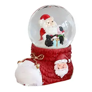 חג מולד כדור שלג תיבת נגינת סנטה שלג Polyresin גלוב שולחן קישוט חג המולד מתנה